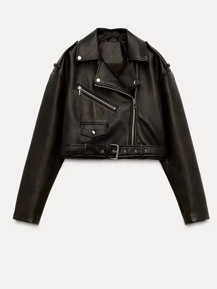 Veste en cuir oversize