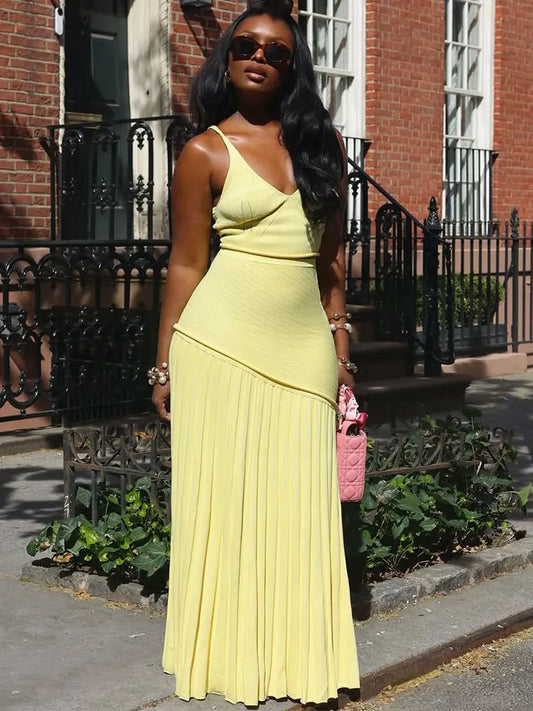 Crop Top et Jupe Longue Plissée