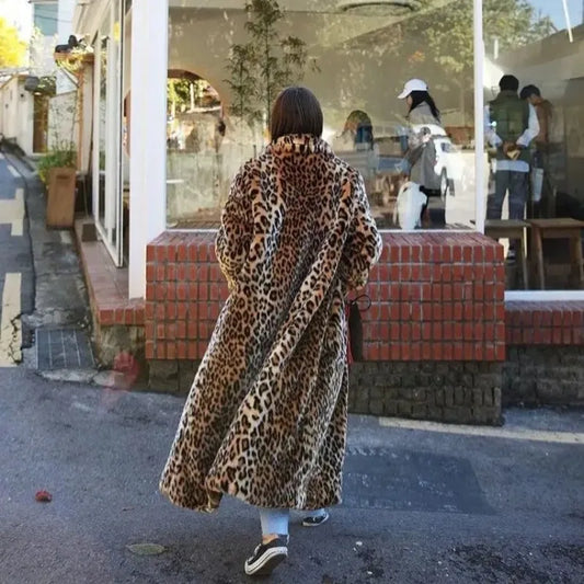 Manteau fourrure léopard