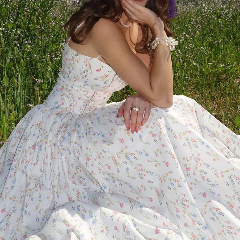 Robe Longue Élégante Plissée Sans Manches