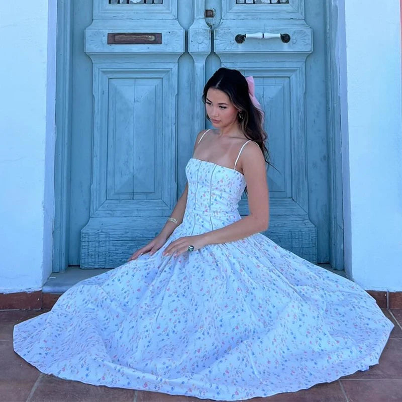 Robe Longue Élégante Plissée Sans Manches